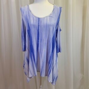 Soft Surroundings Viscose Dyed Blue Tunic, Size M